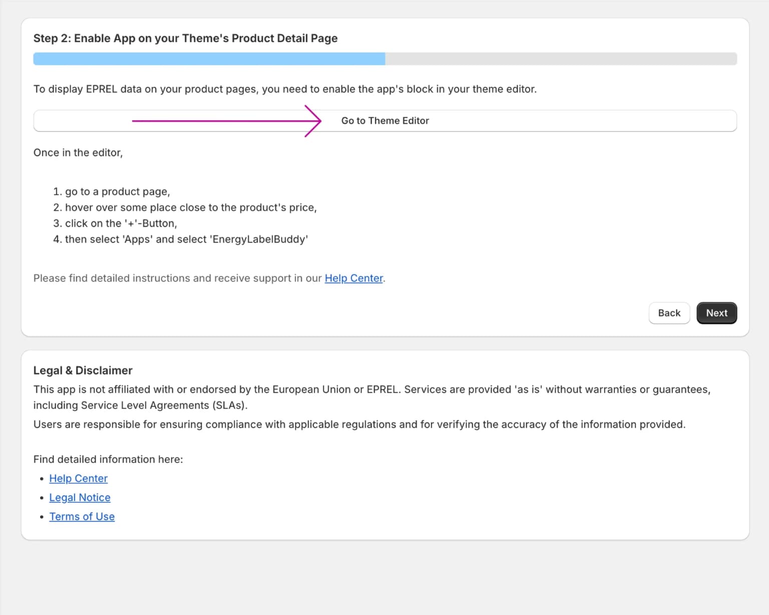 Go to Theme Editor button in onboarding