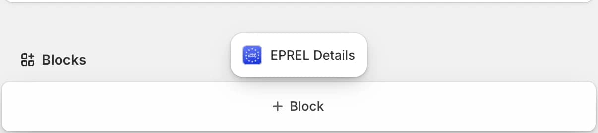 Adding the EPREL Details block