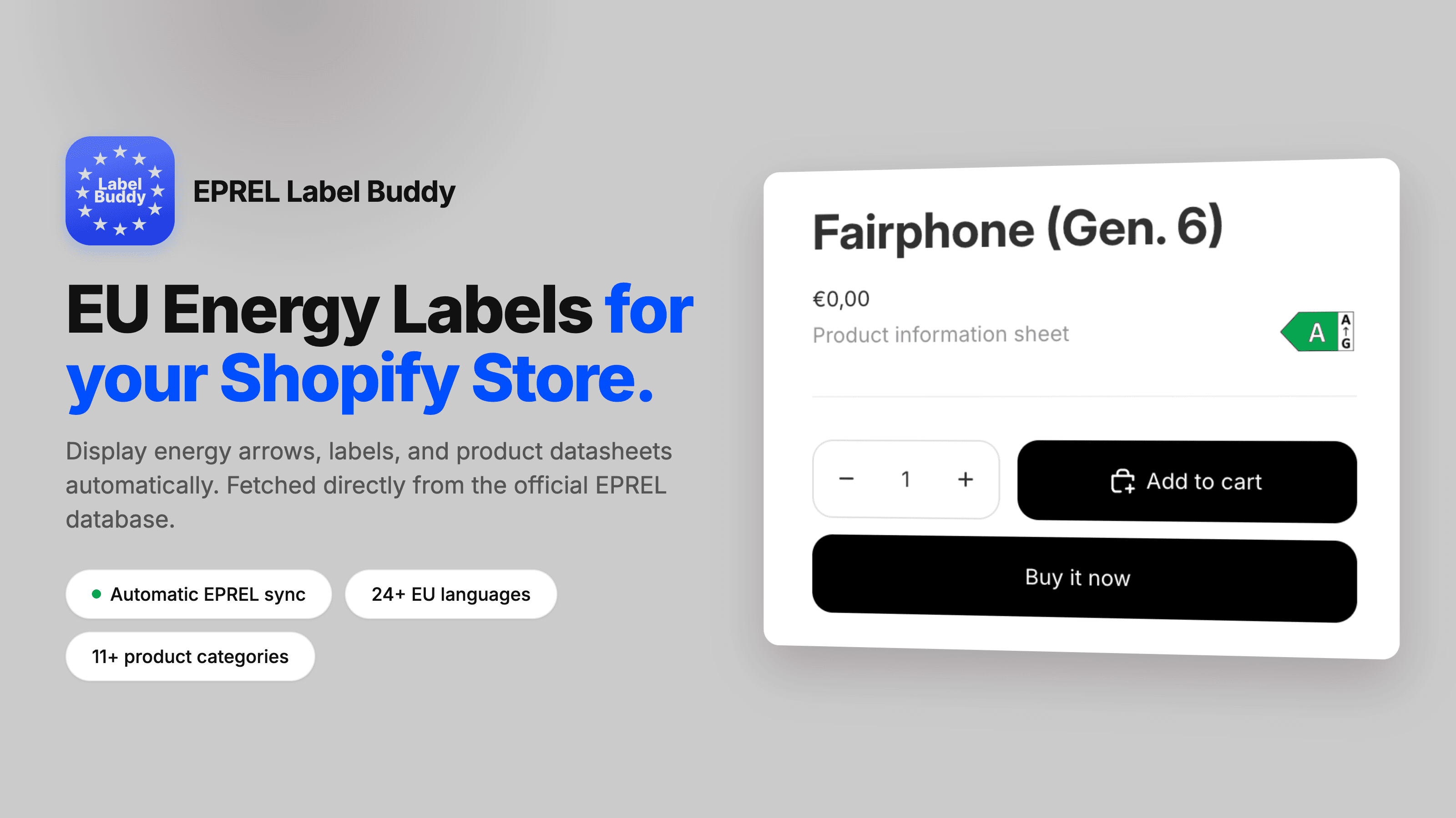 EPREL Label Buddy - EU Energy Labels in Shopify